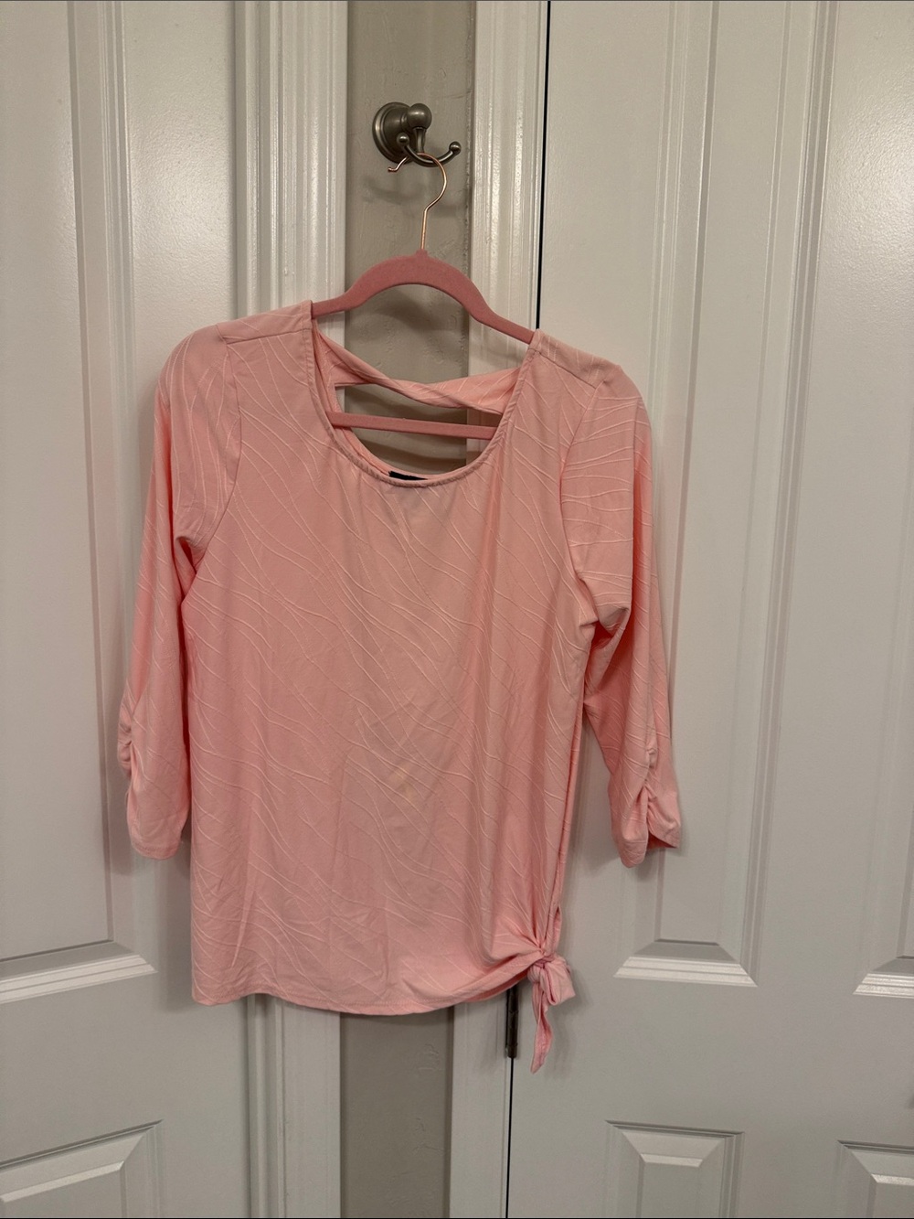 AGB Light Pink Long Sleeve Top with Back Strap and Side Tie